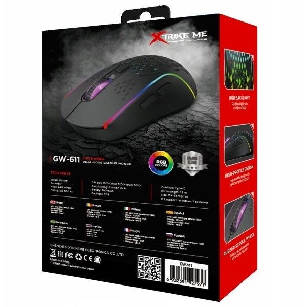 Wireless gaming mouse XTRIKE ME GW-611 black
