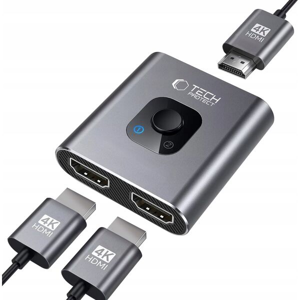TECH-PROTECT HB07 HUB ADAPTER 2IN1 HDMI 4K 60HZ SPACE GREY