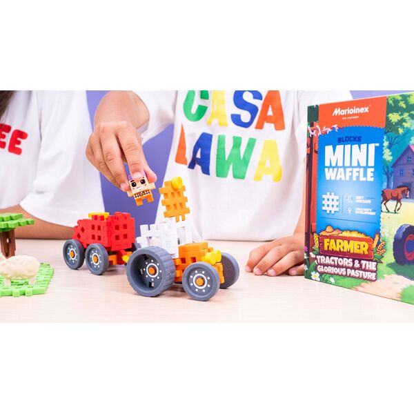 *****Klocki waffle Farmer traktor/łąka 100el 07535