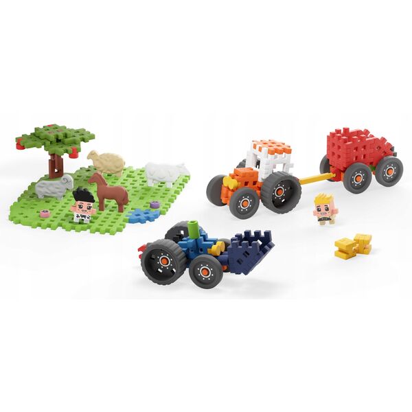 *****Klocki waffle Farmer traktor/łąka 100el 07535