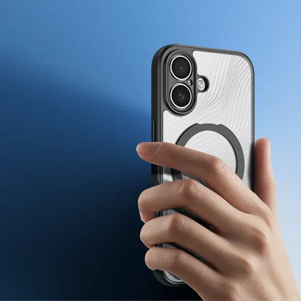 Θήκη DuxDucis Aimo Mag με μαγνητικό δακτύλιο και βάση στήριξης για iPhone 17 – μαύρο
