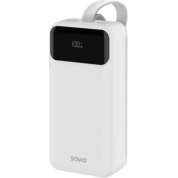 SAVIO BA-11 POWERBANK 30000 mAh, biały