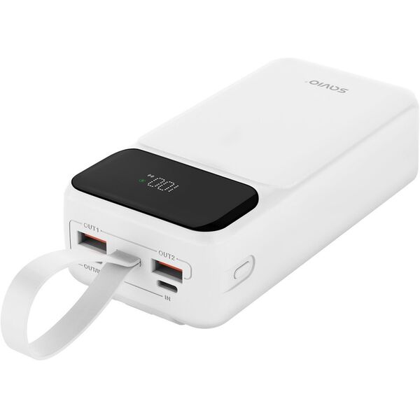 SAVIO BA-11 POWERBANK 30000 mAh, biały