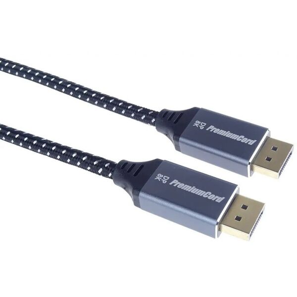 Kabel PremiumCord PREMIUMCORD Kabel DisplayPort 1.4 přípojný kabel, kovové a zlacené konektory, 0,5m