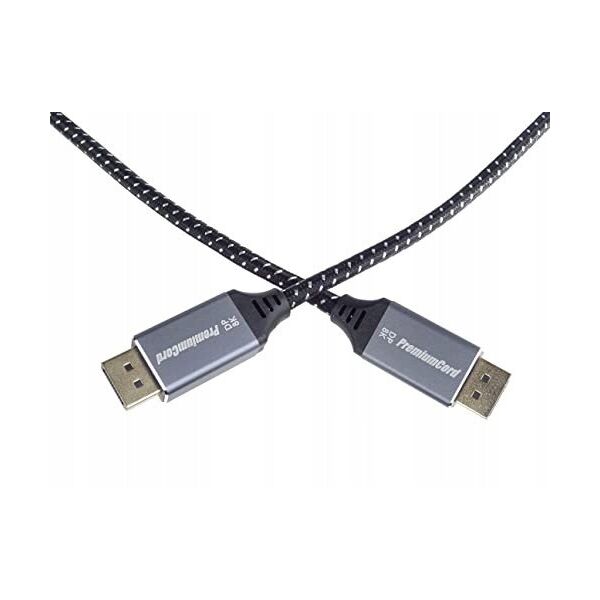 Kabel PremiumCord PREMIUMCORD Kabel DisplayPort 1.4 přípojný kabel, kovové a zlacené konektory, 0,5m