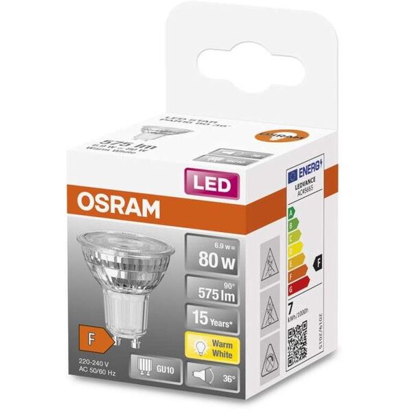 LAMP LED PAR16 6.1/6.5W GU10 2700K 575LM