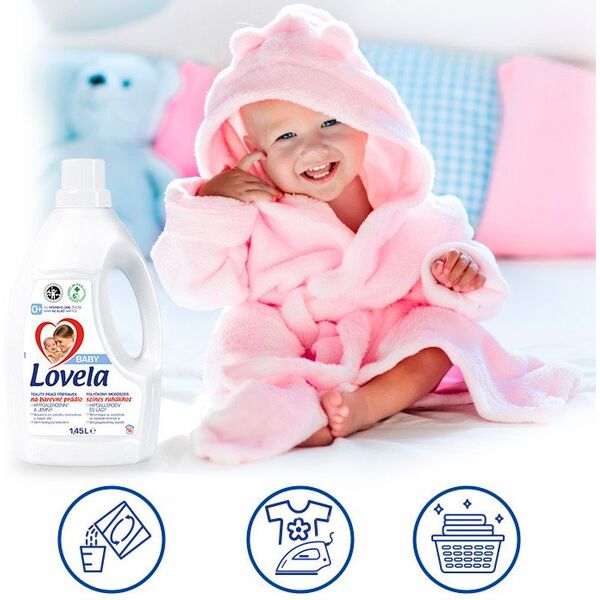 Lovela Lovela Baby, Płyn do prania kolorowych tkanin, 1,45 l