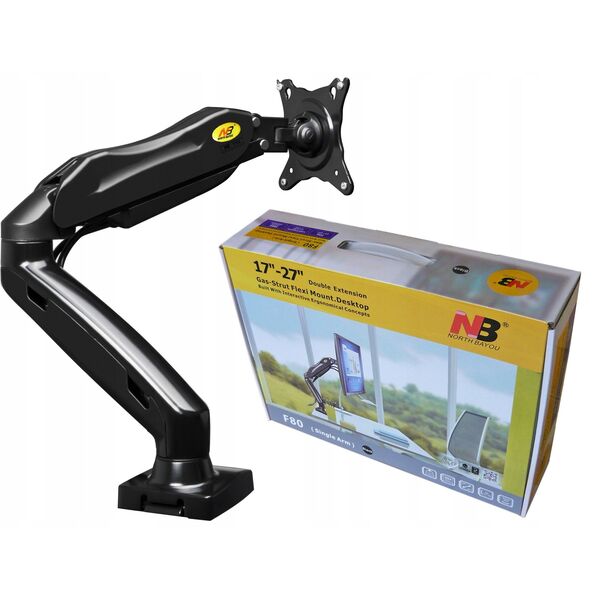 F80G - Solidny Ergonomiczny Uchwyt do Monitora 17&apos|-30&apos| Regulacja 3D VESA PIVOT