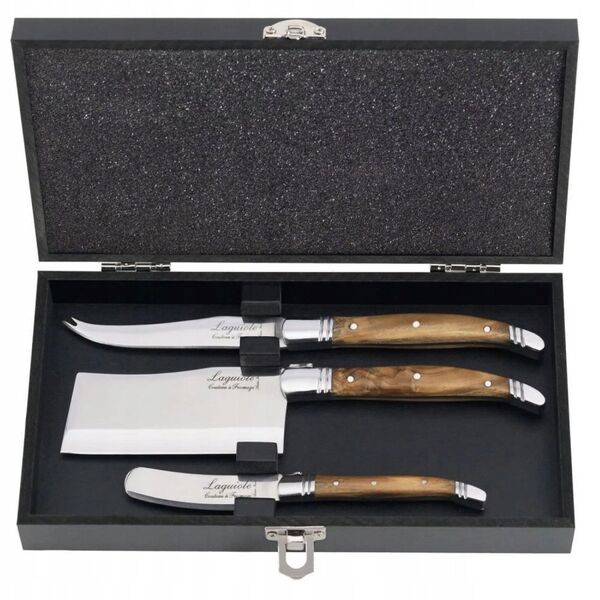 LAGUIOLE Cheese knives Laguiole Olive Wood SET 3 SdV