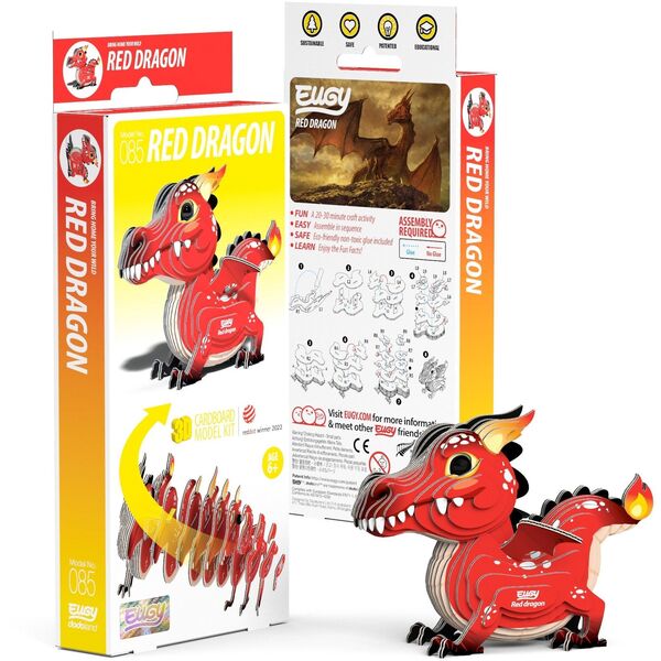EUGY 3D Cardboard Model Kit - Red Dragon