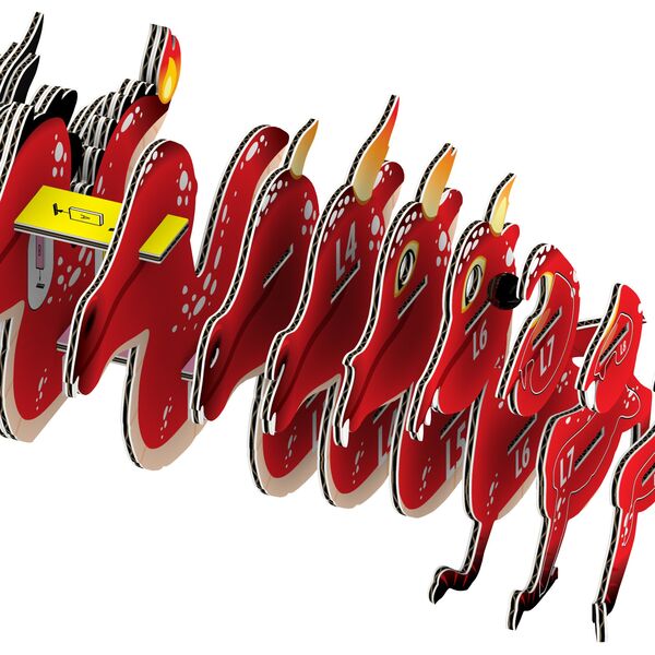 EUGY 3D Cardboard Model Kit - Red Dragon