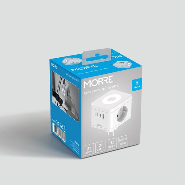 MORRE ROZGAŁĘZIACZ KOSTKOWY 2G,USB,2xUSB-C +LAMPKA