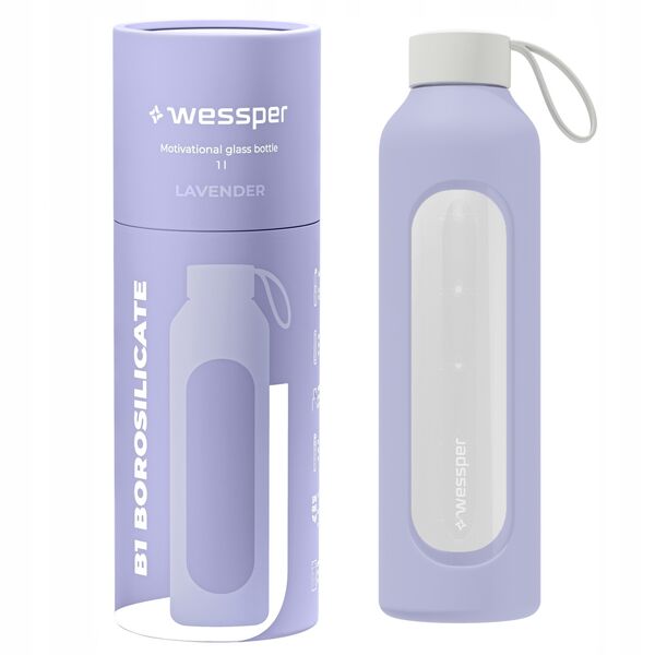 Szklana butelka Wessper B1 Borosilicate 1000ml Lavender  (WES260-VI-NEW)