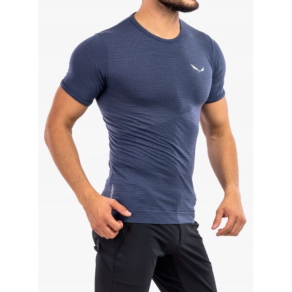 Koszulka Salewa Zebru Medium Warm AMR T-Shirt - dark denim rozmiar: xl