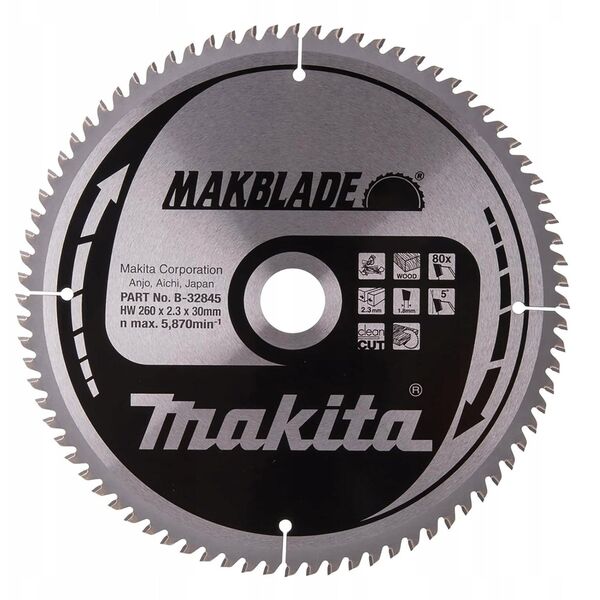 Makita MAKITA CIRCULAR SAW 260x30x80z MAKBLADE WOOD