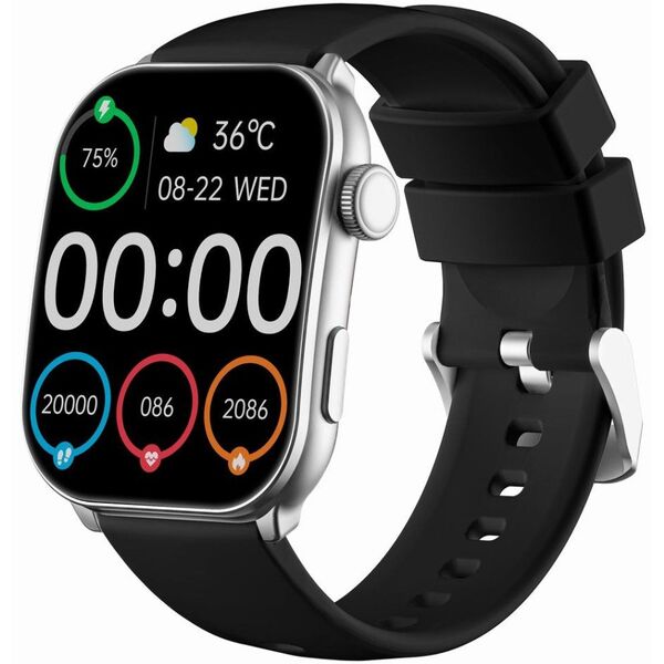 Smartwatch Damski GRAVITY GT28-9 Pasek + Bransoleta Czarno Srebrny