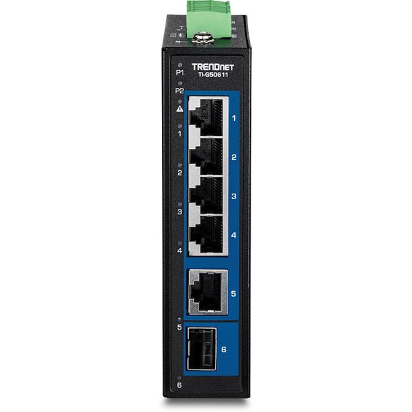 TRENDnet 6-Port Industr. 2.5G DIN-Rail Switch with 10G Ports