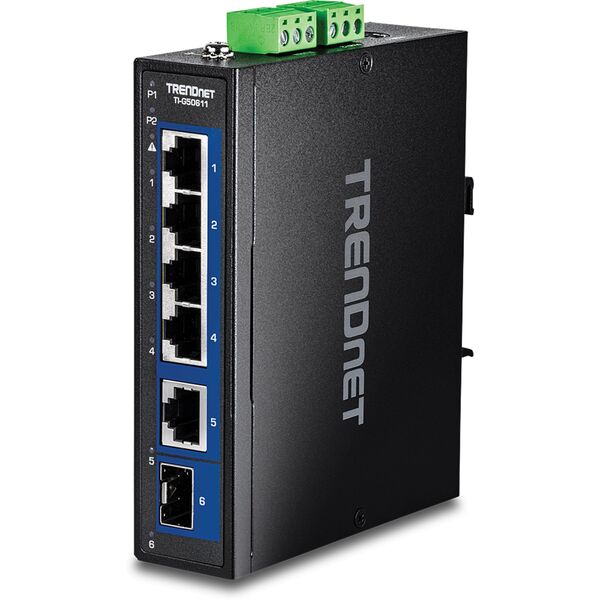 TRENDnet 6-Port Industr. 2.5G DIN-Rail Switch with 10G Ports