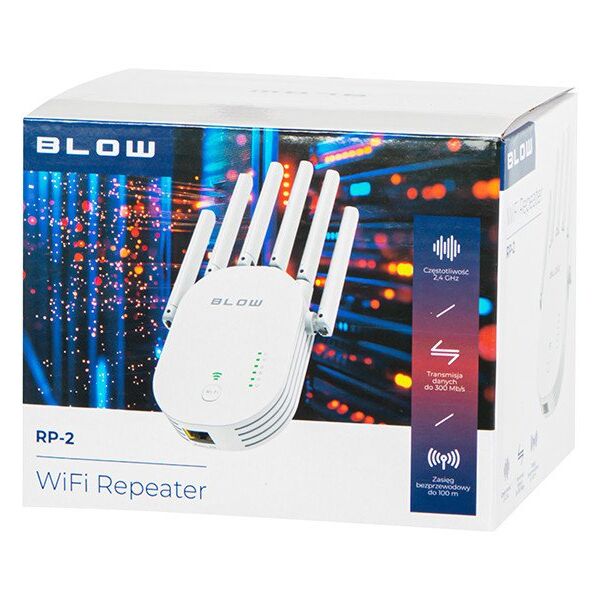 86-049# Wzmacniacz sygnału wi-fi repeater 300mb/s rp-2 blow
