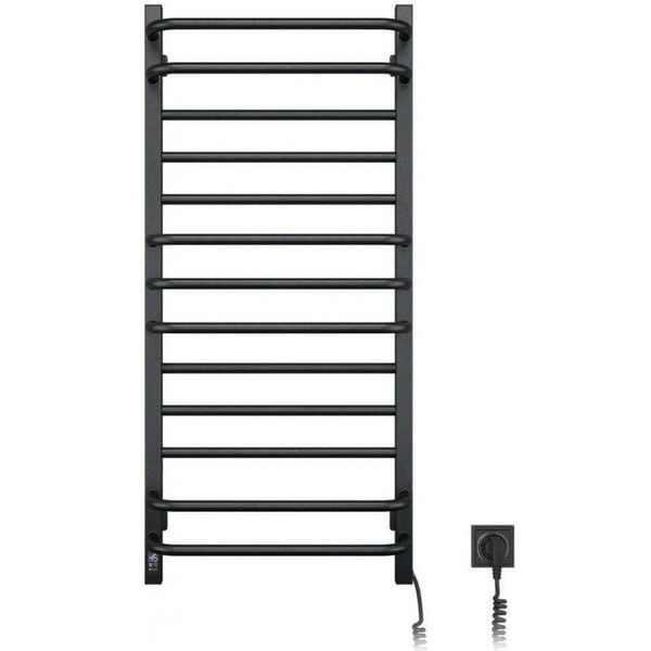 Navin Ηλεκτρική πετσετοθήκη Navin Grandis 480*1000 Sensor με χρονοδιακόπτη δεξιά μαύρη 12-208053-4810