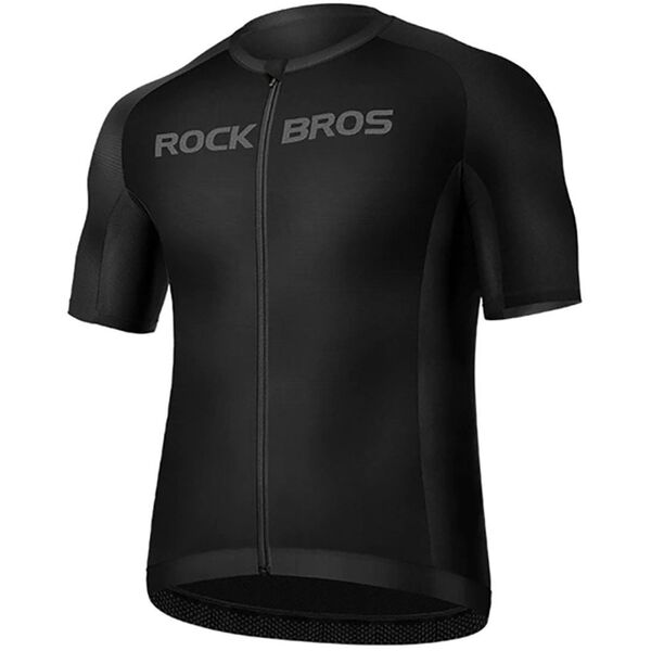 Koszulka rowerowa rozpinana z krótkim rękawem XXXL - czarna