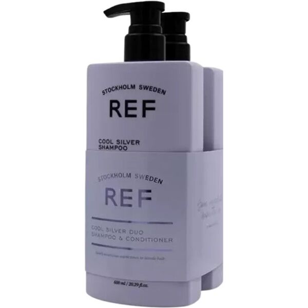 REF Cool Silver Set Ref Stockholm: Cool Silver, Sulfates-Free, Hair Conditioner, Neutralising Warm Tones, 600 ml + Cool Silver, Sulfates-Free, Hair Shampoo, Neutralising Warm Tones, 600 ml Unisex