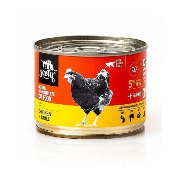 3Coty CHICKEN + KRILL  for Adult cats 180g