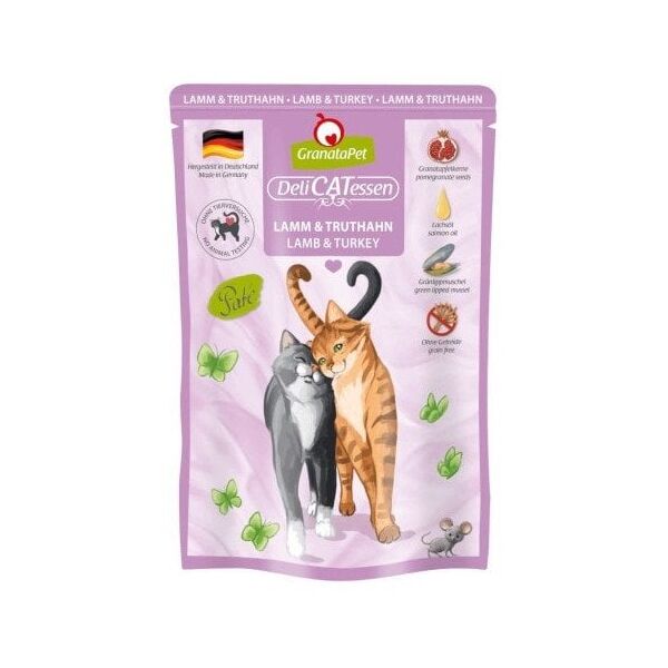 GranataPet DeliCatessen jagnięcina i indyk karma mokra dla kota 85g
