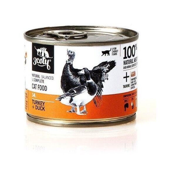 3Coty TURKEY + DUCK for Adult cats 180g