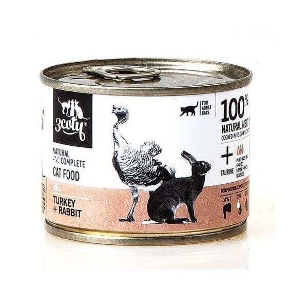 3Coty TURKEY + RABBIT for Adult cats 180g