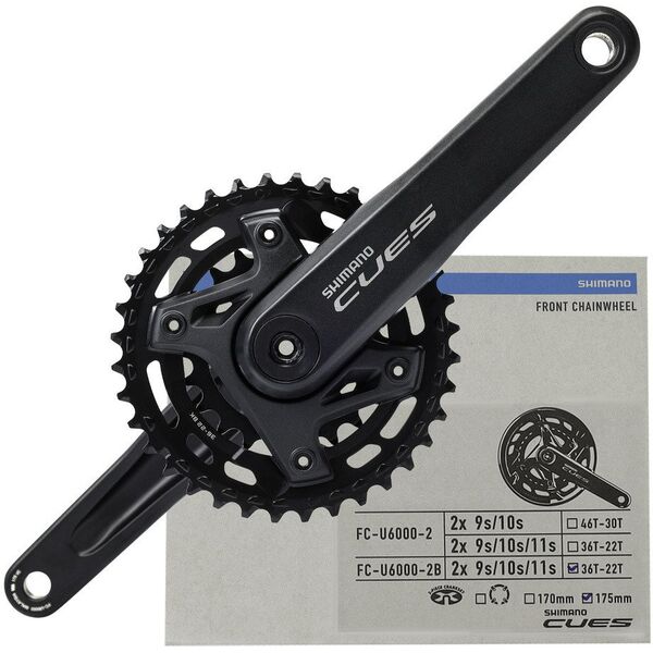 Mechanizm korbowy Shimano Cues FC-U6000-2B, 2 x 9/10/11-rz, 175 mm, 36/22T