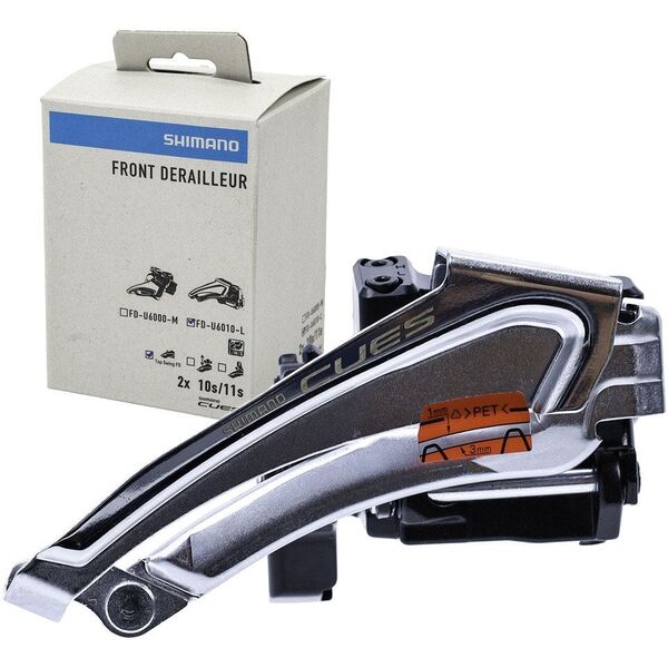 Przerzutka przednia Shimano Cues FD-U6010-L 2x10/11-rz, 28,6/31,8/34,9 mm, Top Swing, 46T