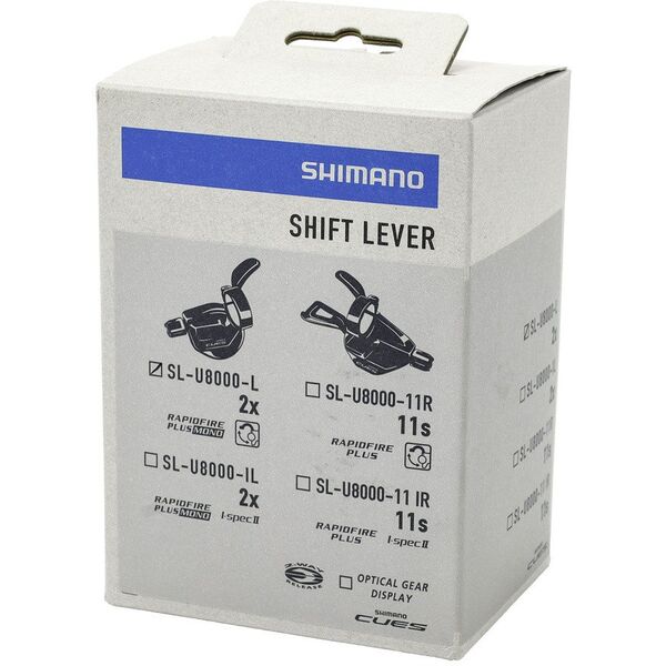Dźwignia przerzutki przedniej Shimano Cues SL-U8000-L, 2-rzędowa, lewa