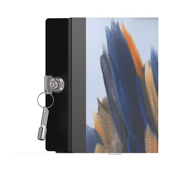 Compulocks Galaxy Tab A8 10.5" Space Enclosure Swing Wall Mount - Befestigungskit (Gehause, Gelenkarm) - Schwenkarm - fur Tablett - verriegelbar - hochwertiges Aluminium - Schwarz - Bildschirmgrosse: 26.7 cm (10.5") - Wandmontage, Thekenbereich - fur