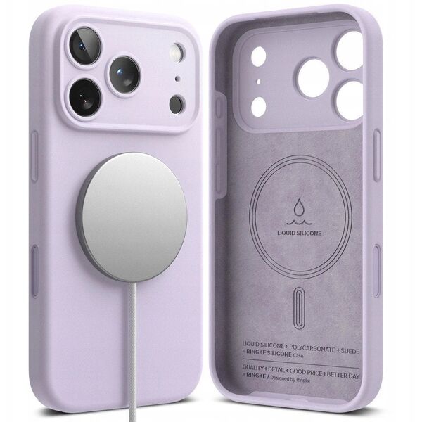 Etui Ringke Silicone Magnetic MagSafe do Apple iPhone 17 Pro Light Purple