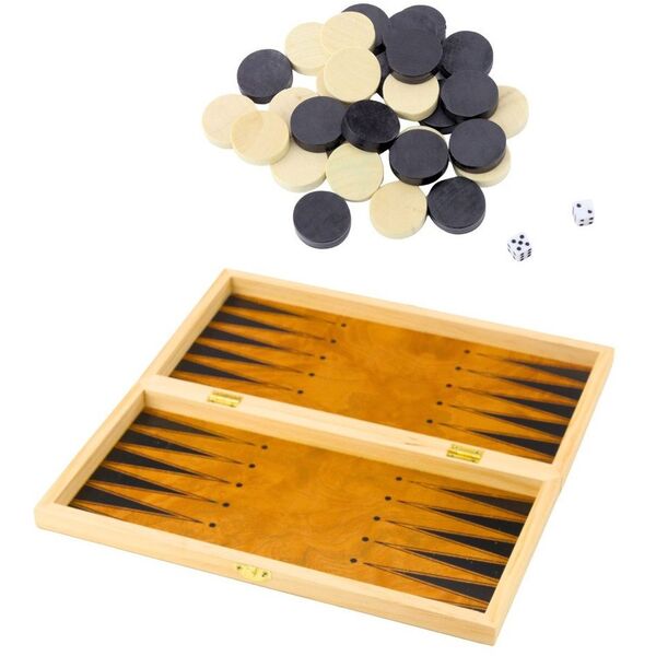 Klasyczna Gra Logiczna 3w1 Szachy Warcaby Backgammon Drewniane LEAN Toys