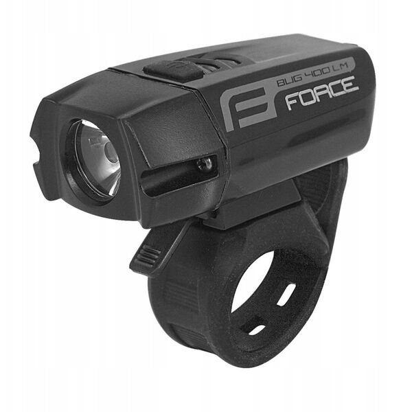 Priekinis zibintas FORCE BUG-400 USB (juodas)