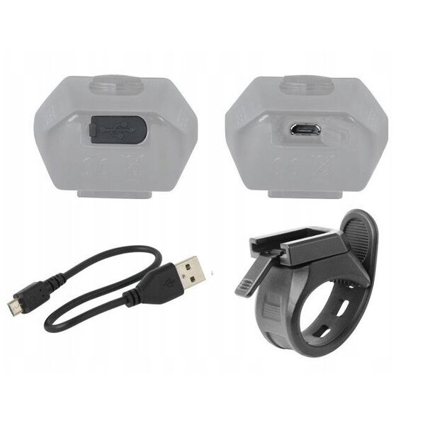 Priekinis zibintas FORCE BUG-400 USB (juodas)