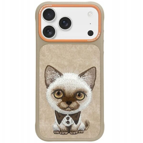 Etui Nimmy Big Eyed Pet 2.0 Cat do iPhone 17 Pro Max beżowy