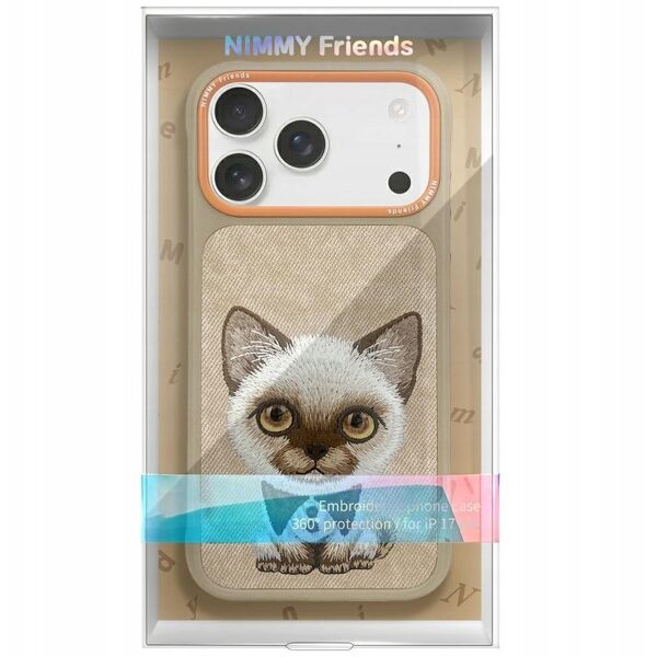 Etui Nimmy Big Eyed Pet 2.0 Cat do iPhone 17 Pro beżowy