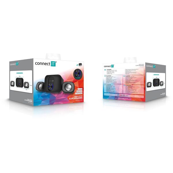 CONNECT IT Reproduktory Rumble PRO PC, 2.1, USB, 3,5mm, černá