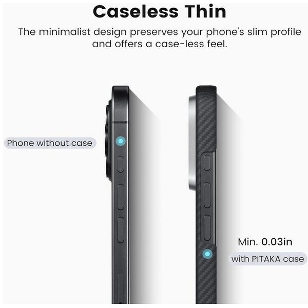 Etui PITAKA Ultra-Slim MagSafe do iPhone 16 Pro czarno szary