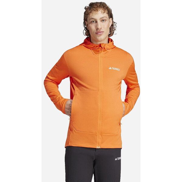 Bluza trekkingowa adidas TERREX Xperior Light Fleece Hooded Jacket - semi impact orange