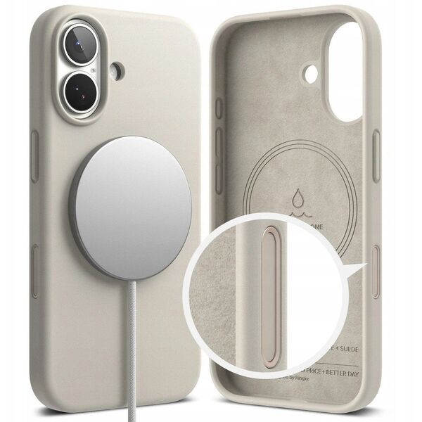 Etui Ringke Silicone Magnetic MagSafe do Apple iPhone 17 Stone