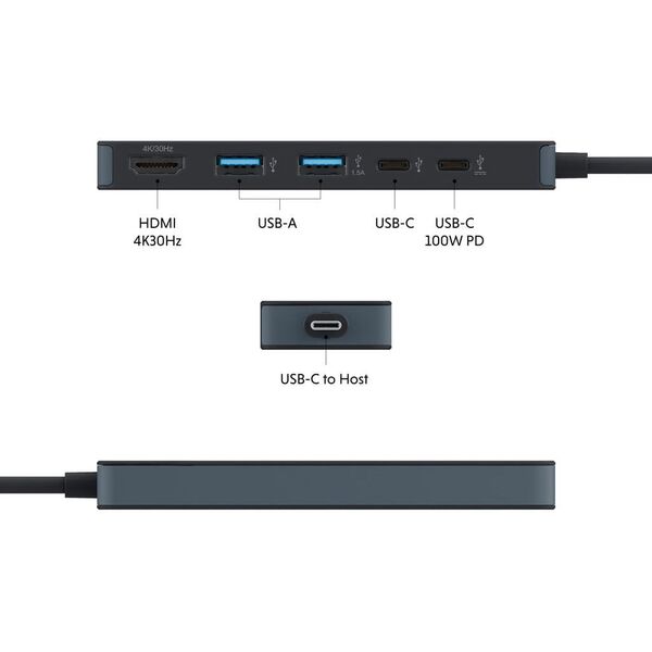 Hyper HyperDrive Flex 5 Port USB-C Hub | HD4101BKGL | HDMI ports quantity 1