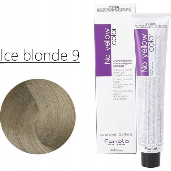 Fanola Fanola, No Yellow Color, Permanent Hair Dye, 9 Ice, 100 ml For Women