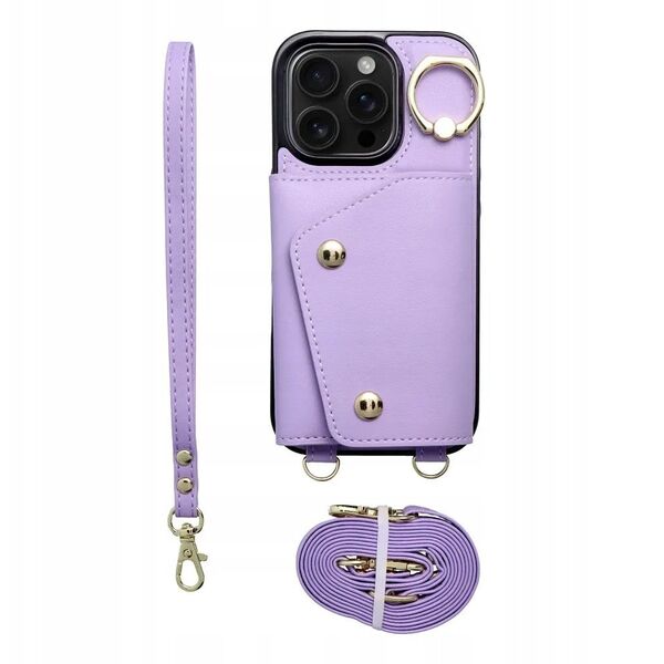 Futerał portfel WONDER dla IPHONE 13 liliowy