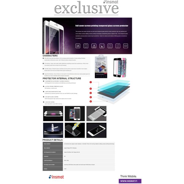 Insmat Full Screen Tempered Glass, Motorola Edge 50 Ultra, Black