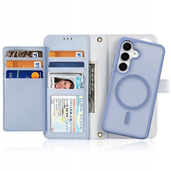 Etui z klapką Dux Ducis Lawa do Samsung Galaxy S25+ Plus z odłączanym portfelem magnetycznym niebieskie