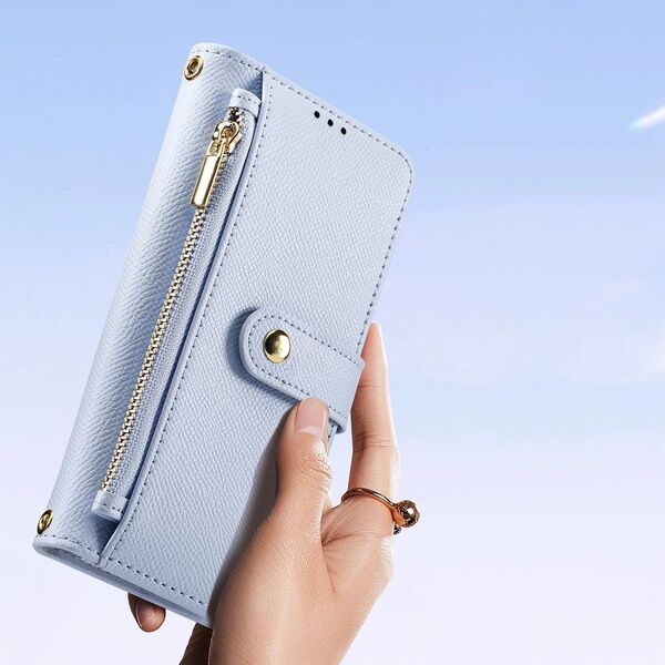 Etui z klapką Dux Ducis Lawa do Samsung Galaxy S25+ Plus z odłączanym portfelem magnetycznym niebieskie